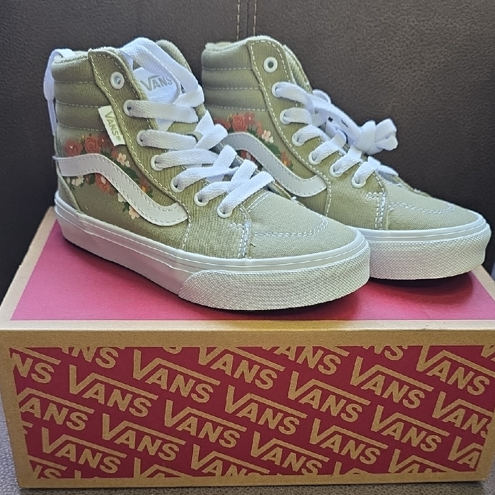 Vans Olive High-Top Sneakers with White Details